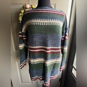 Vintage 90s The Limited cotton knit striped boatneck sweater, size medium